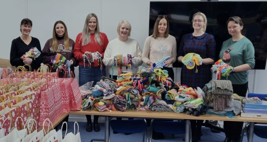 Law firm knits 150 twiddle muffs for people in Yorkshire living with dementia